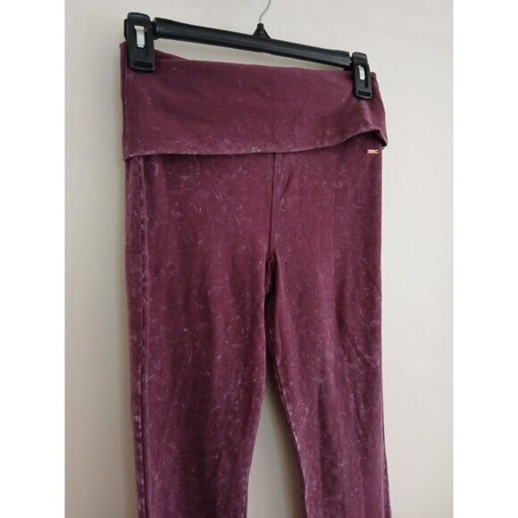 PINK VICTORIA'S SECRET 90s Y2K Foldover Flare Legging Rich Maroon Purple Size S - Picture 3 of 5